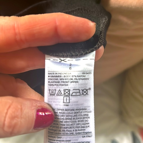 Gap Mixed Media Charcoal Dress with Faux Leather 2 - Picture 8 of 8